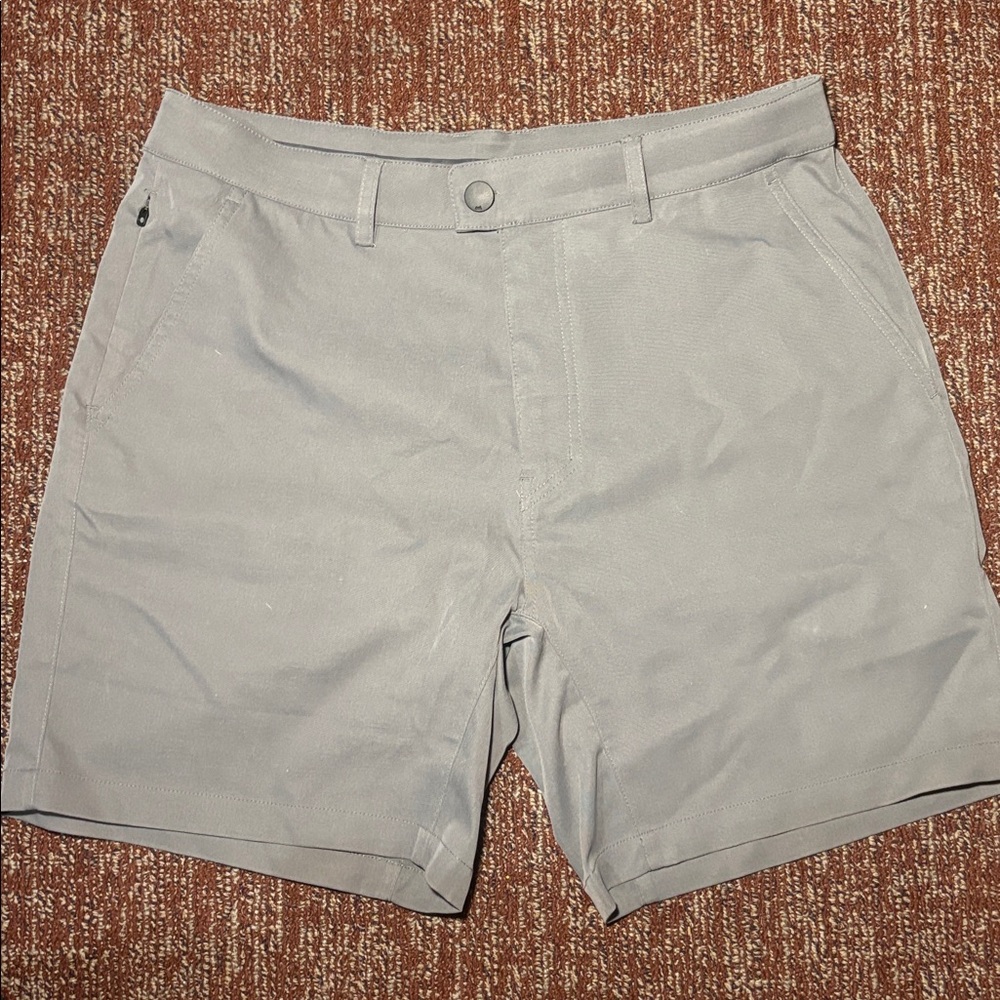 Myles Men's 34 Gray Shorts 7” inseam high quality flat front zipper fly casual